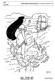 pocahontas boyama sayfaları